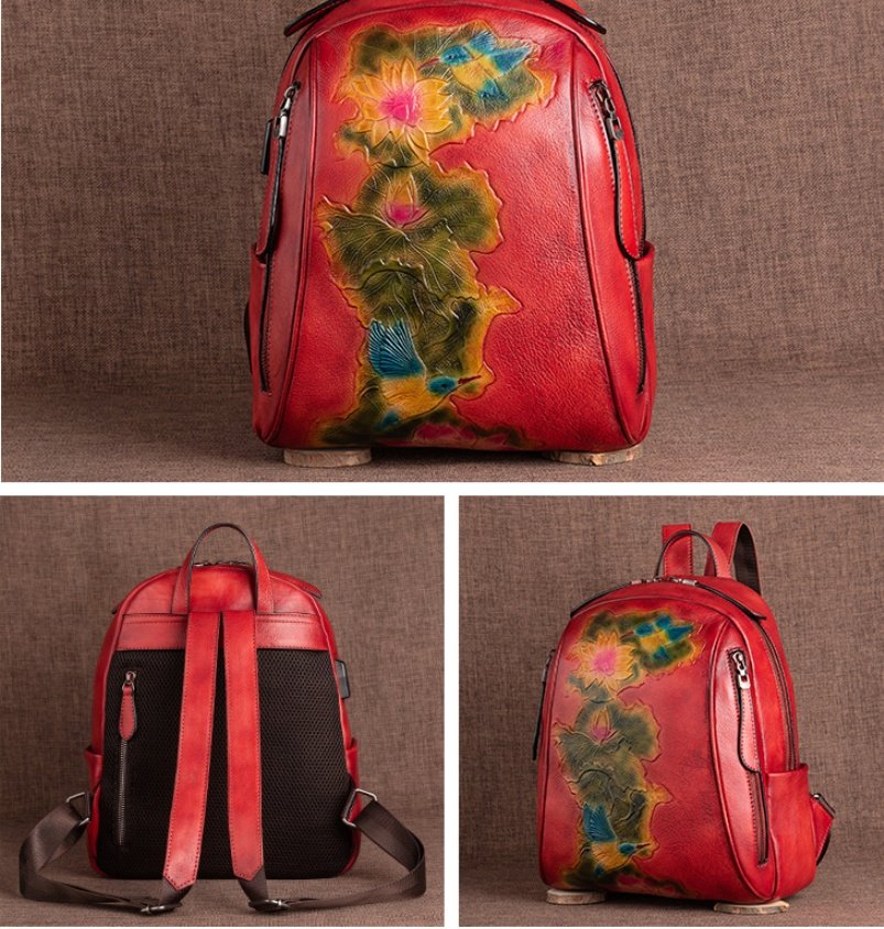 Large Capacity Three Dimensional Embossed Vintage Shoulder Bag