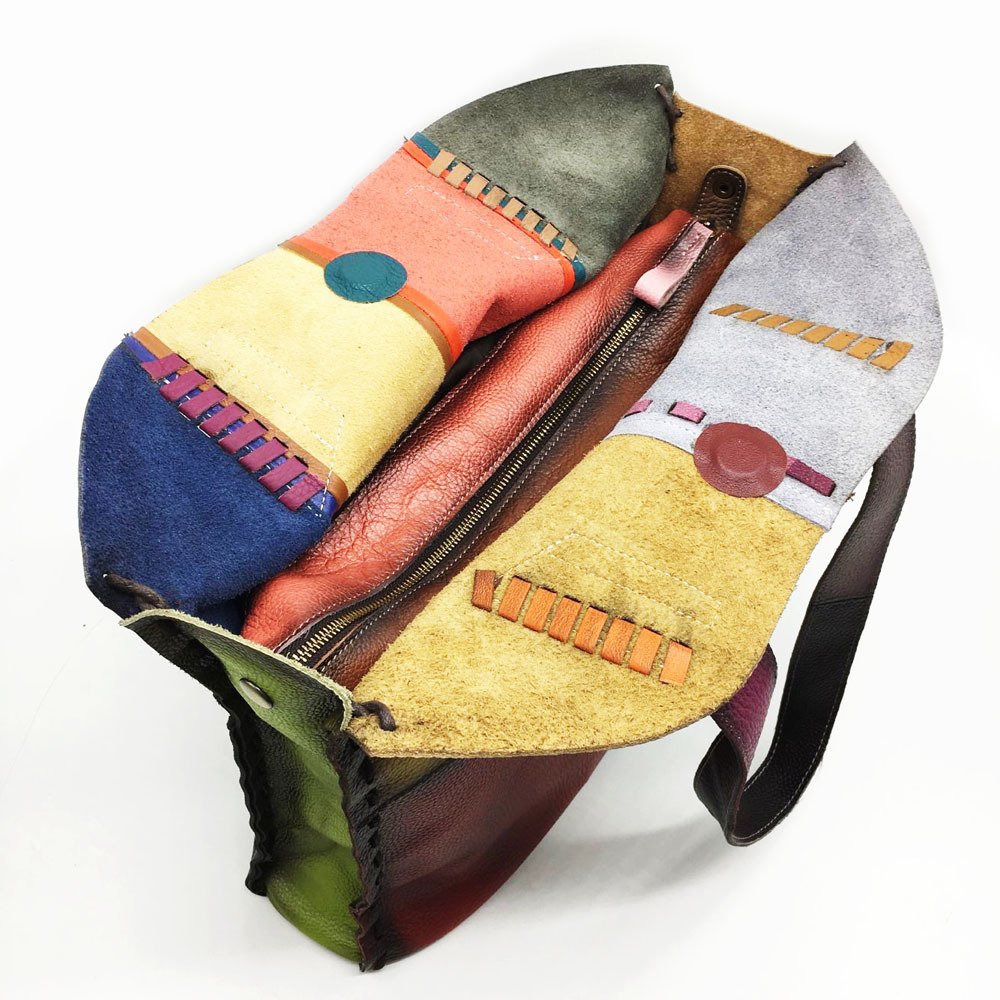 Cowhide one-shoulder bag