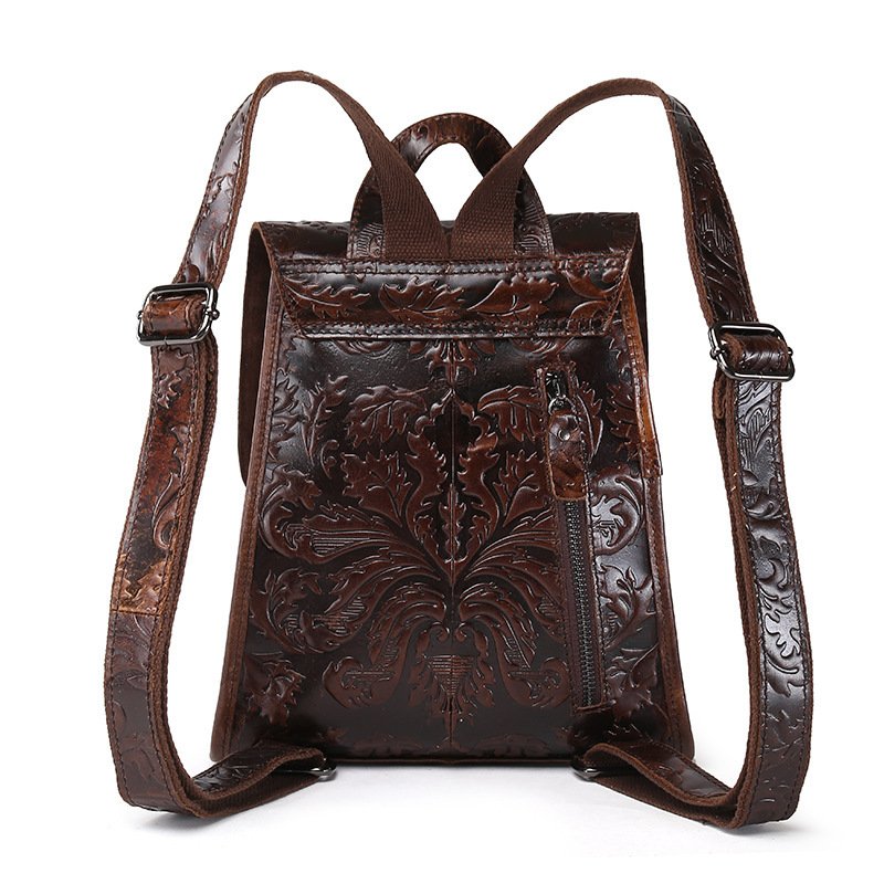 Embossed vintage backpack