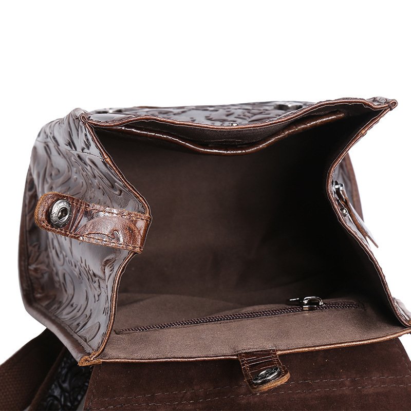 Embossed vintage backpack