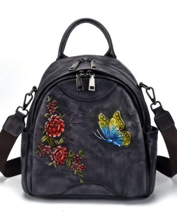 Vintage first layer cowhide backpack