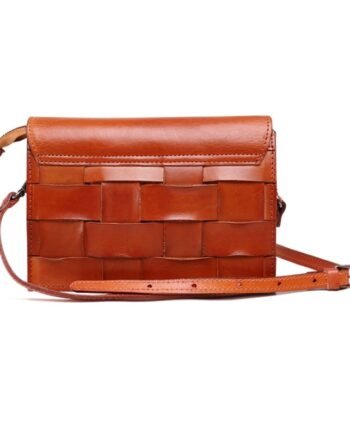 Vintage vegetable tanned leather shoulder bag