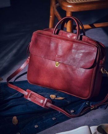 Street Vegetable Tanned Leather Men's Large Capacity Multi Compartment